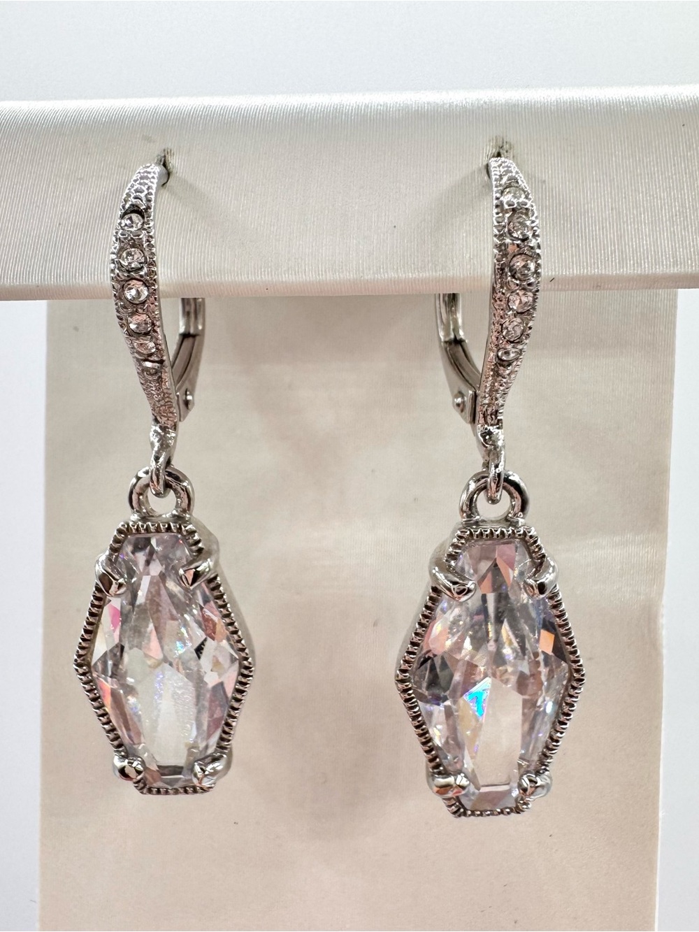 Cubic Zirconia CZ Drop Earrings Sparkly Bridal Wedding Bride Ethereal Dreamy
